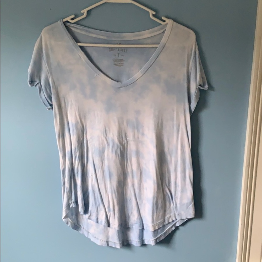 Tie-dye blue American Eagle tee